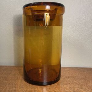 Home America Amber Glass With Lid, Retro Style‎ 5" Tea Lite